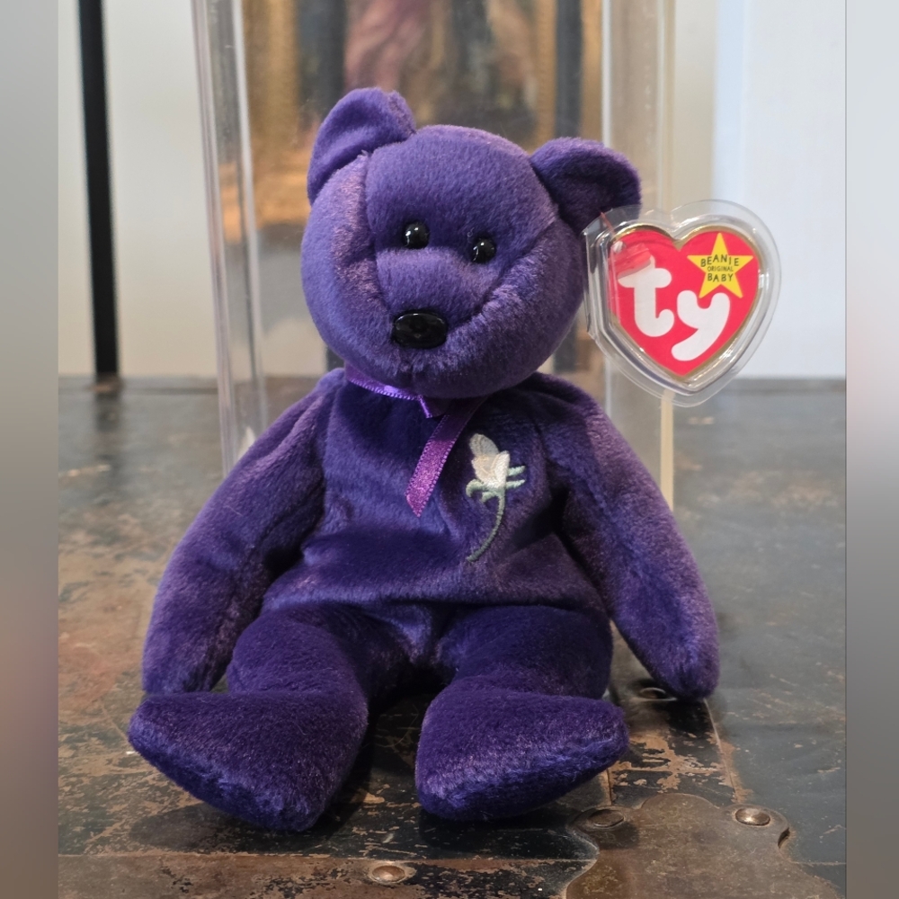 1997 Ty Beanie Baby "Princess" Diana Bear w/ Case Mint PE Pellets PA 1965(KR)